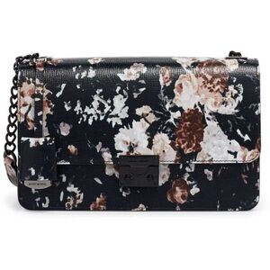 Henri Bendel Black Floral Crossbody Bag NWOT